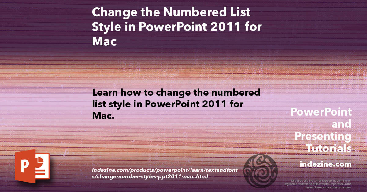 powerpoint numbering on mac - format for gradational changes on indent?